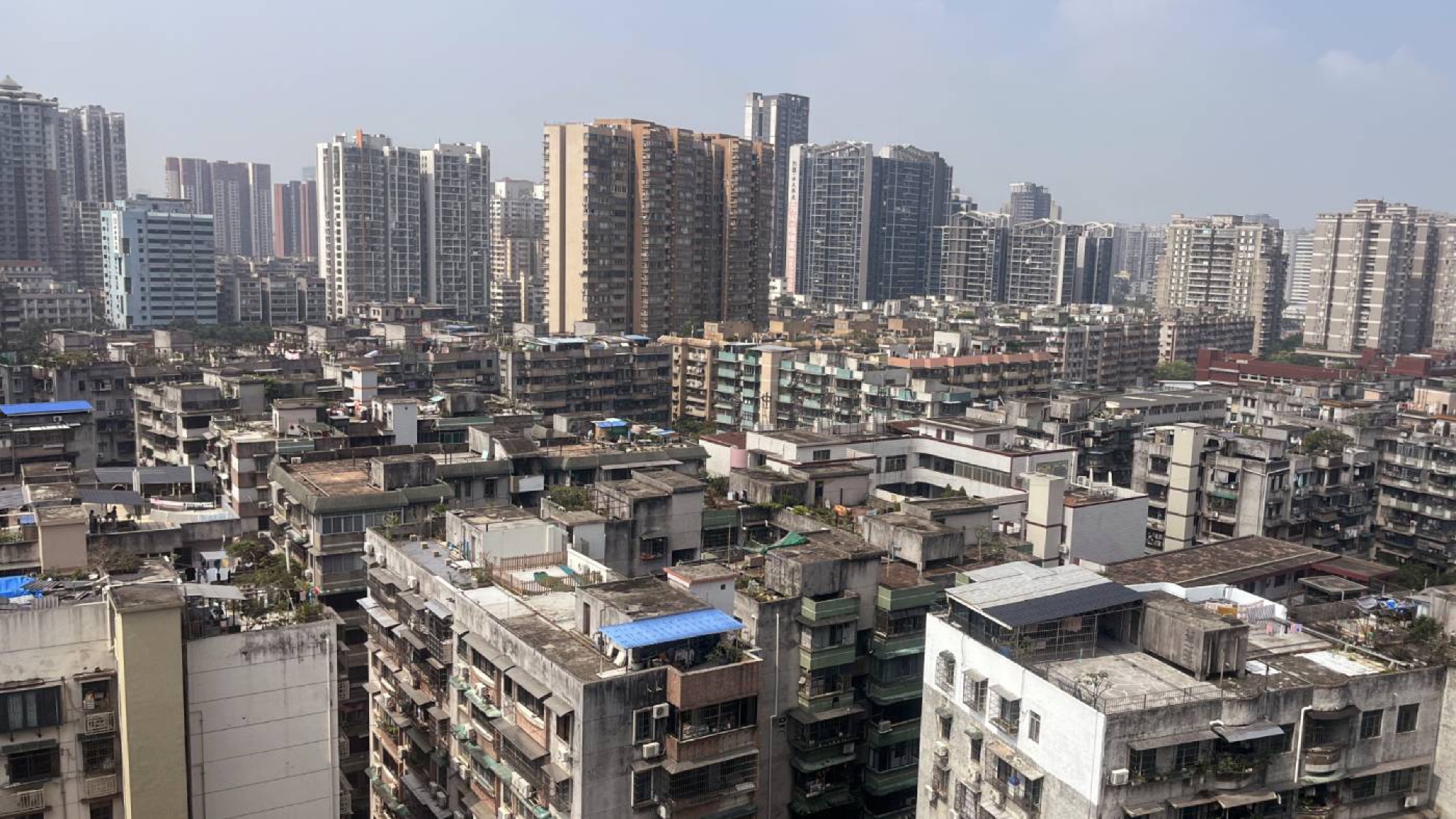 Looking out across Liwan from the Liangyou Qicheng Hotel.