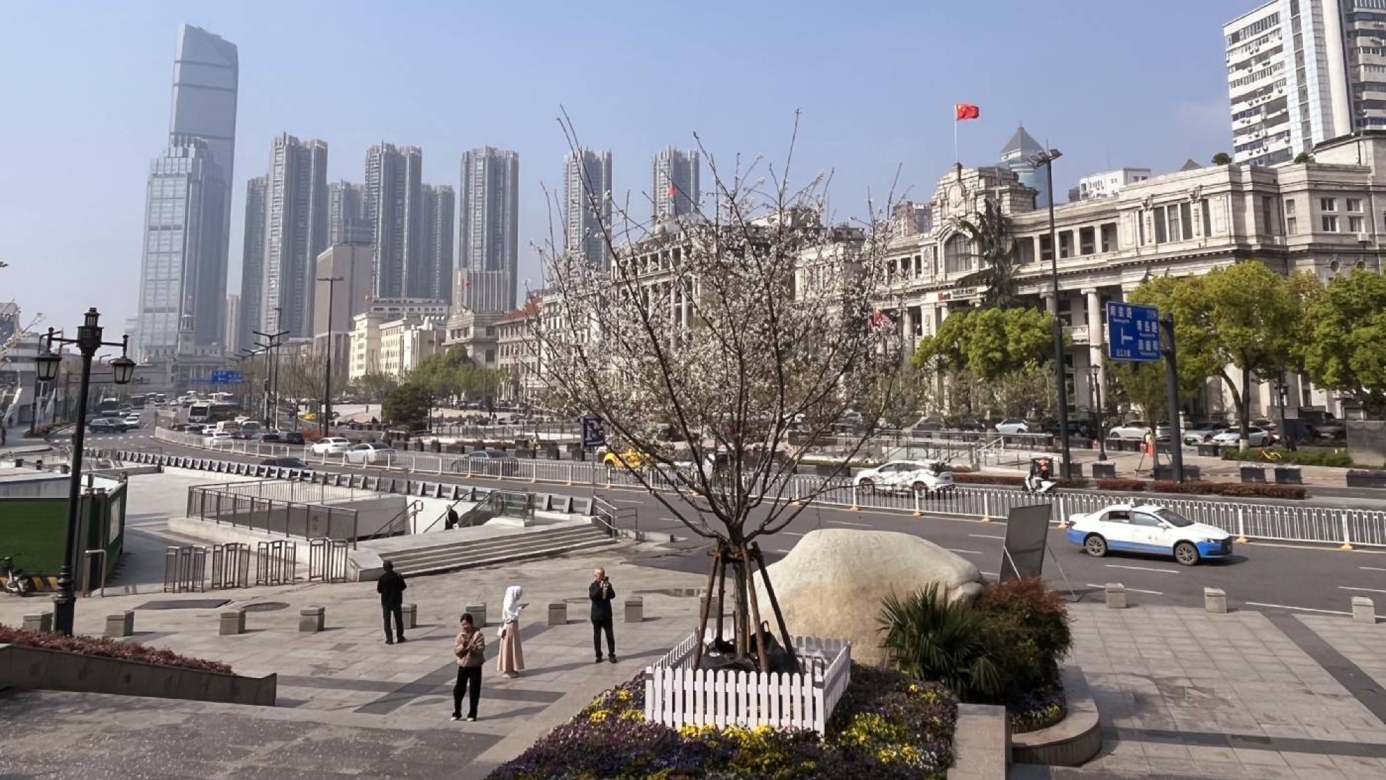 The Hankou Bund with concession-era architecture just to the West of the river