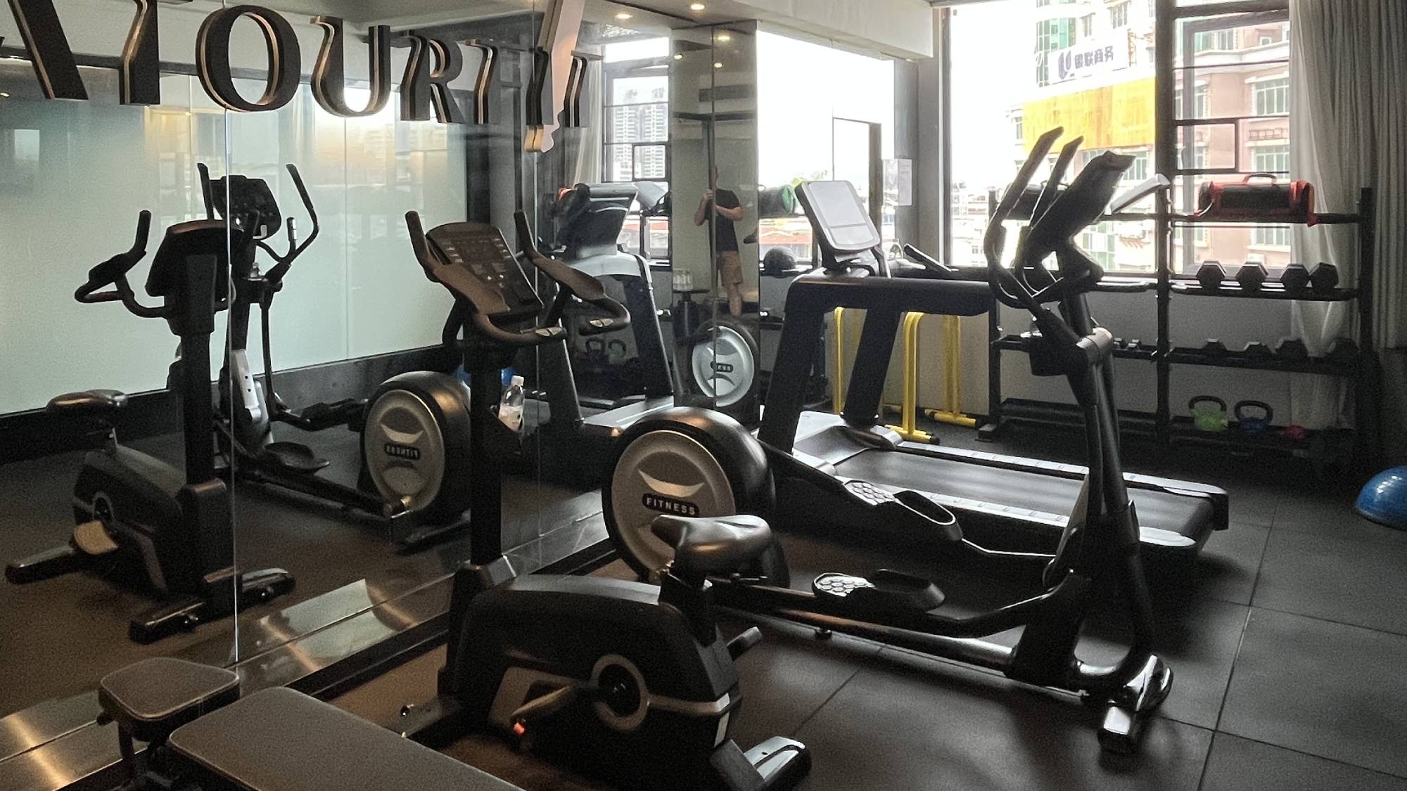 A typically small but functional gym you can expect to find.