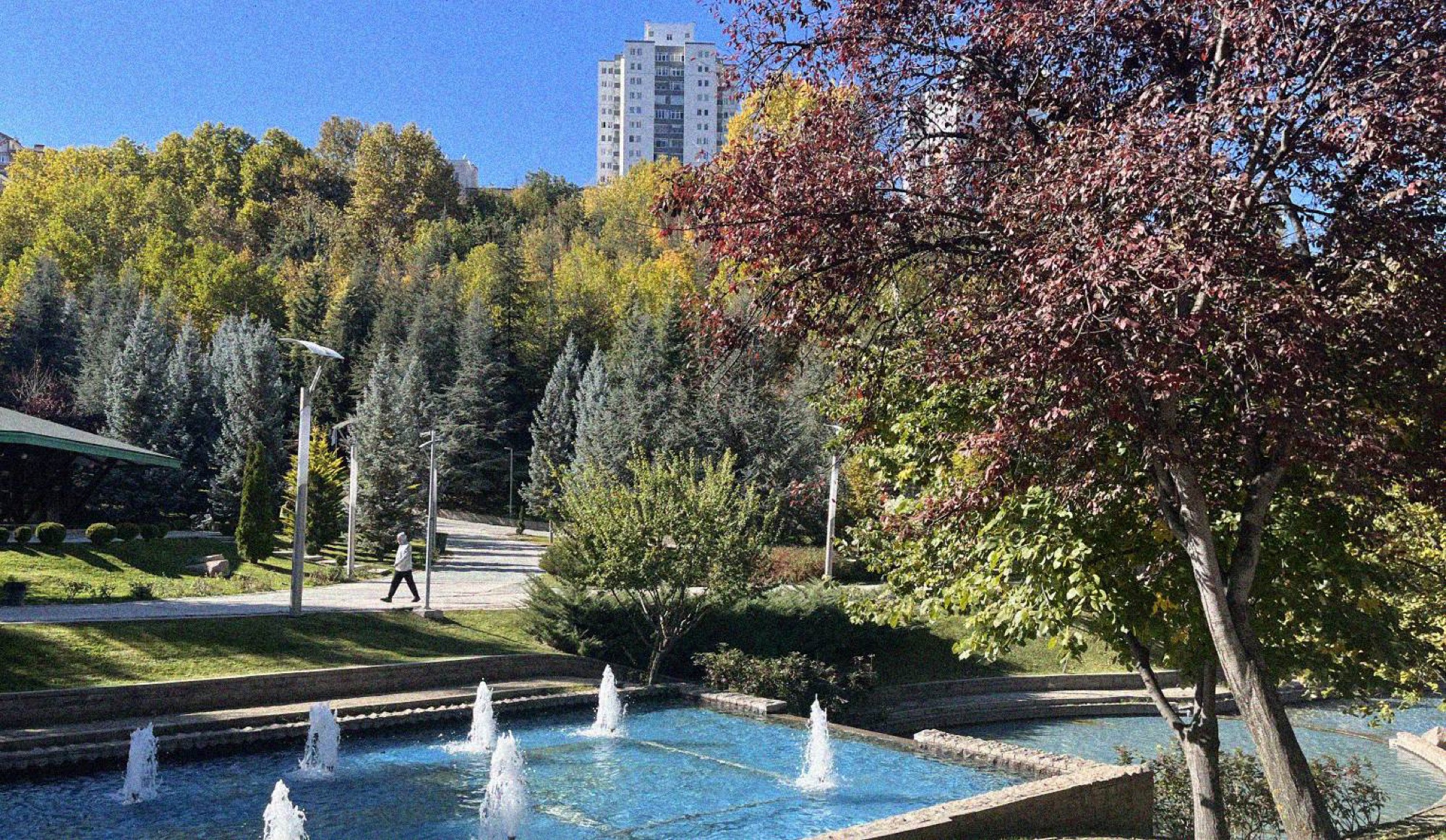 Autumn time in Dikmen Valley park. Perfect and moderately flat location for running in the centre.