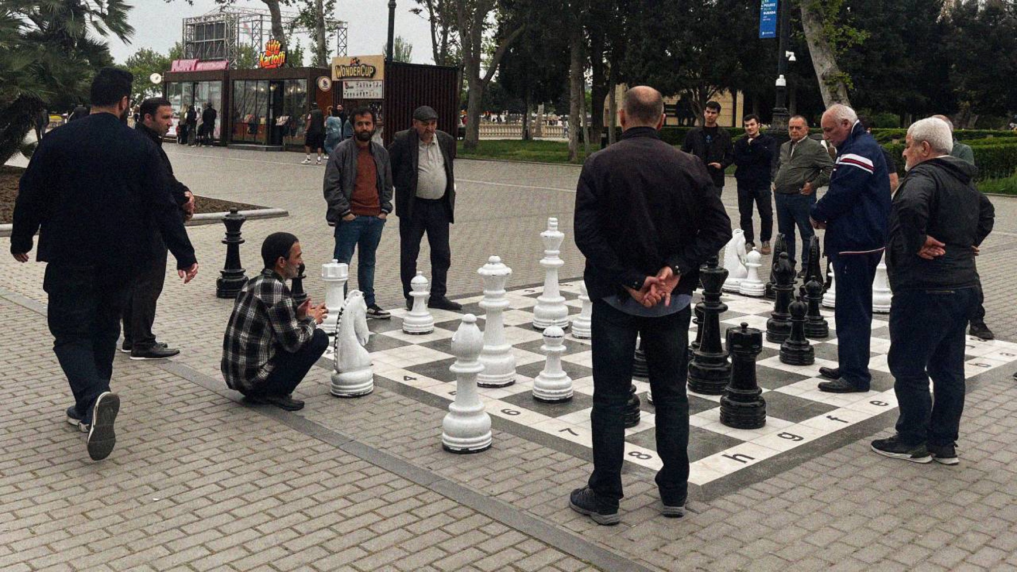 Chess remains ever popular and a consistent feature of public spaces in Azerbaijan, with large, life-sized boards found in various spots around the city. Watching the men eagerly await the next move can be an activity in itself.