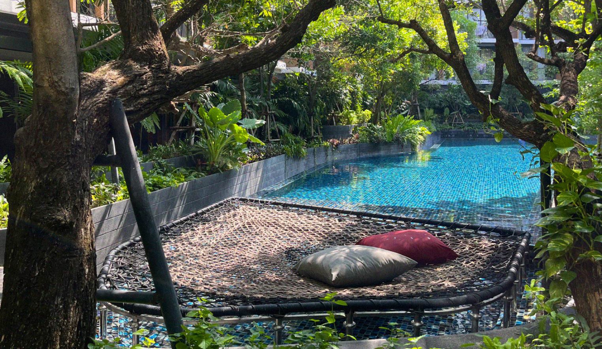 Access to a swimming pool as part of your apartment complex is a huge benefit. Mori Haus has a particularly well landscaped and maintained communal pool and relaxation area.