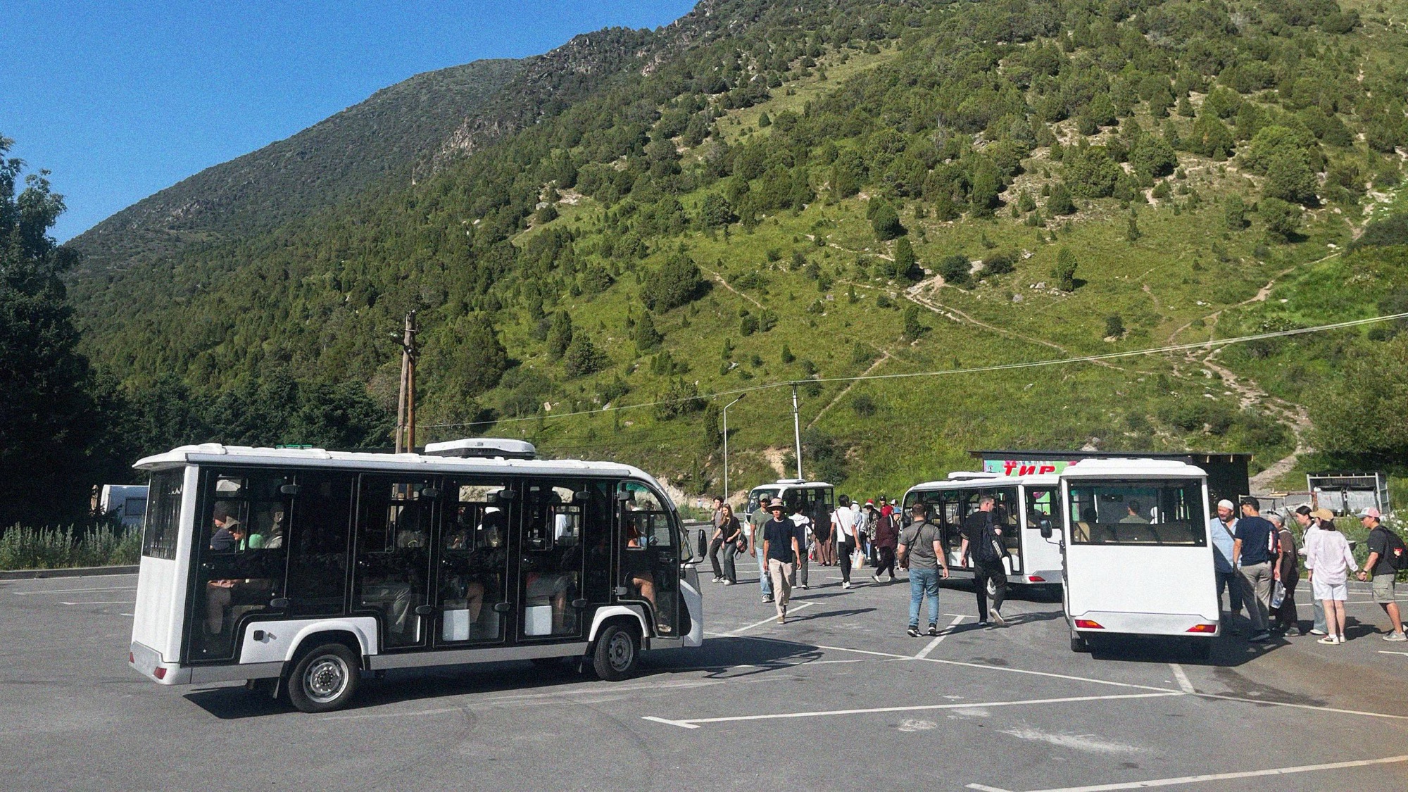 Ala Archa National Park is particularly well run. Once you arrive at the main entrance of the site, there are a number of buses to take you around to the starts of various trails, all included as part of your entrance price.