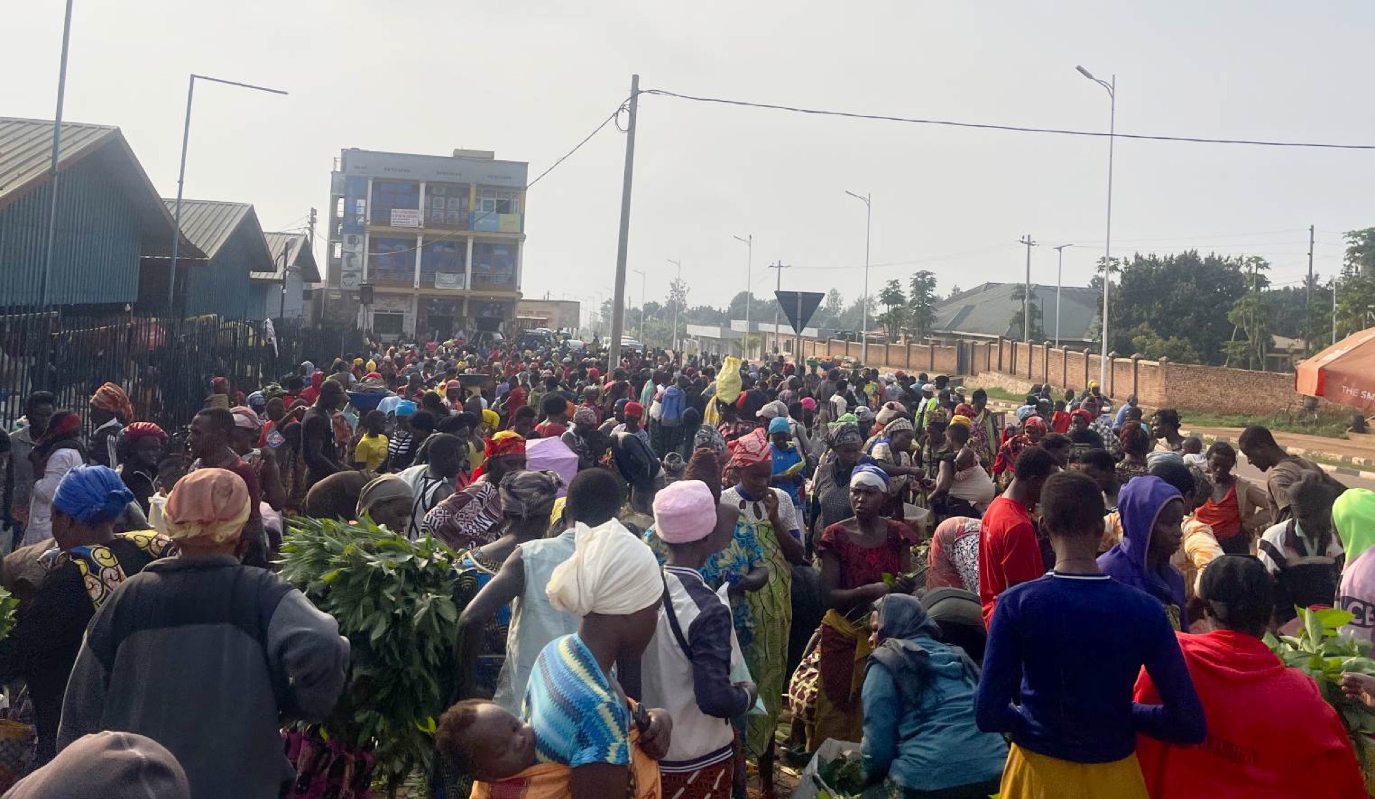 A bustling Saturday market in Gahanga, on the outskirts of Kigali City.