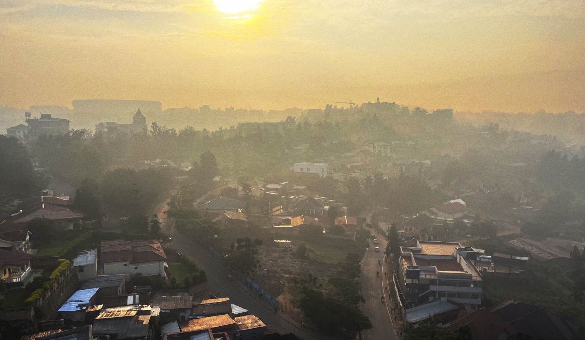 Even on sunny days, the haze never quite lifts over Kigali hindering your ability to see far into the distance.