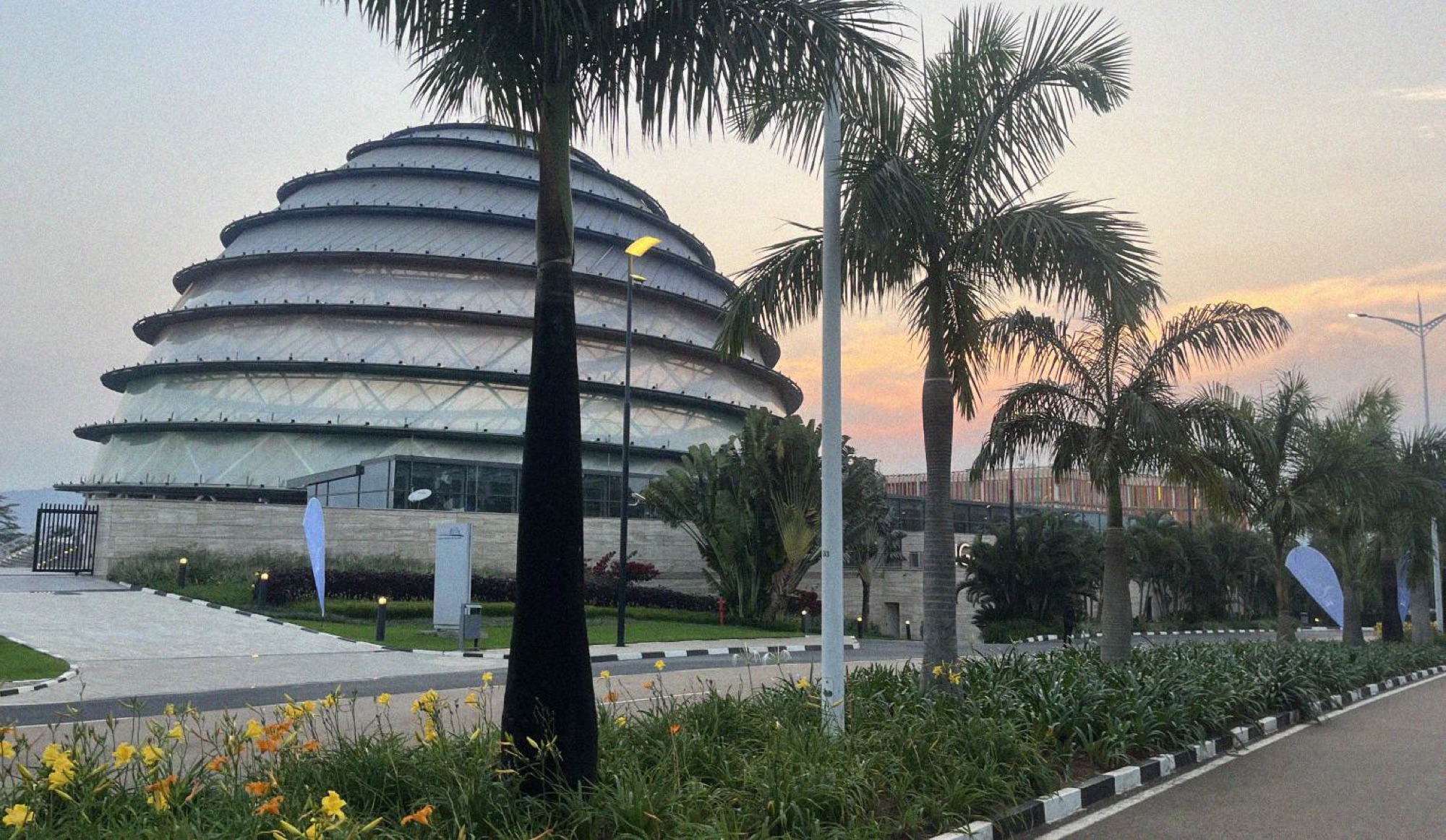 A rare clear sunset, taken at Kigali Convention Centre.