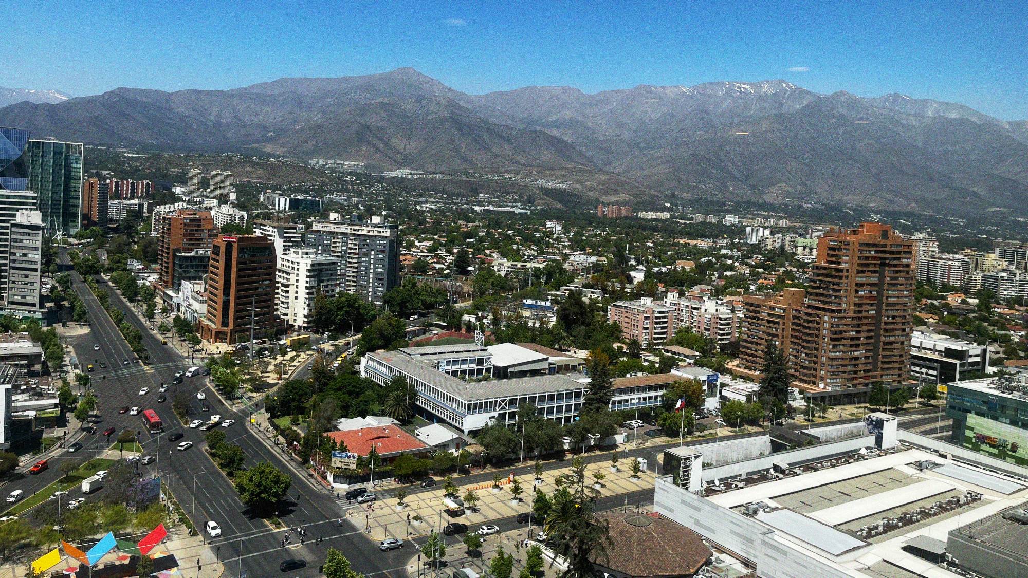 A view from the 22nd floor of the WeWork on Av. Apoquindo looking across Las Condes towards the Andes. Even in mid-November, there's still snow covering the peaks of the mountains in the distance.