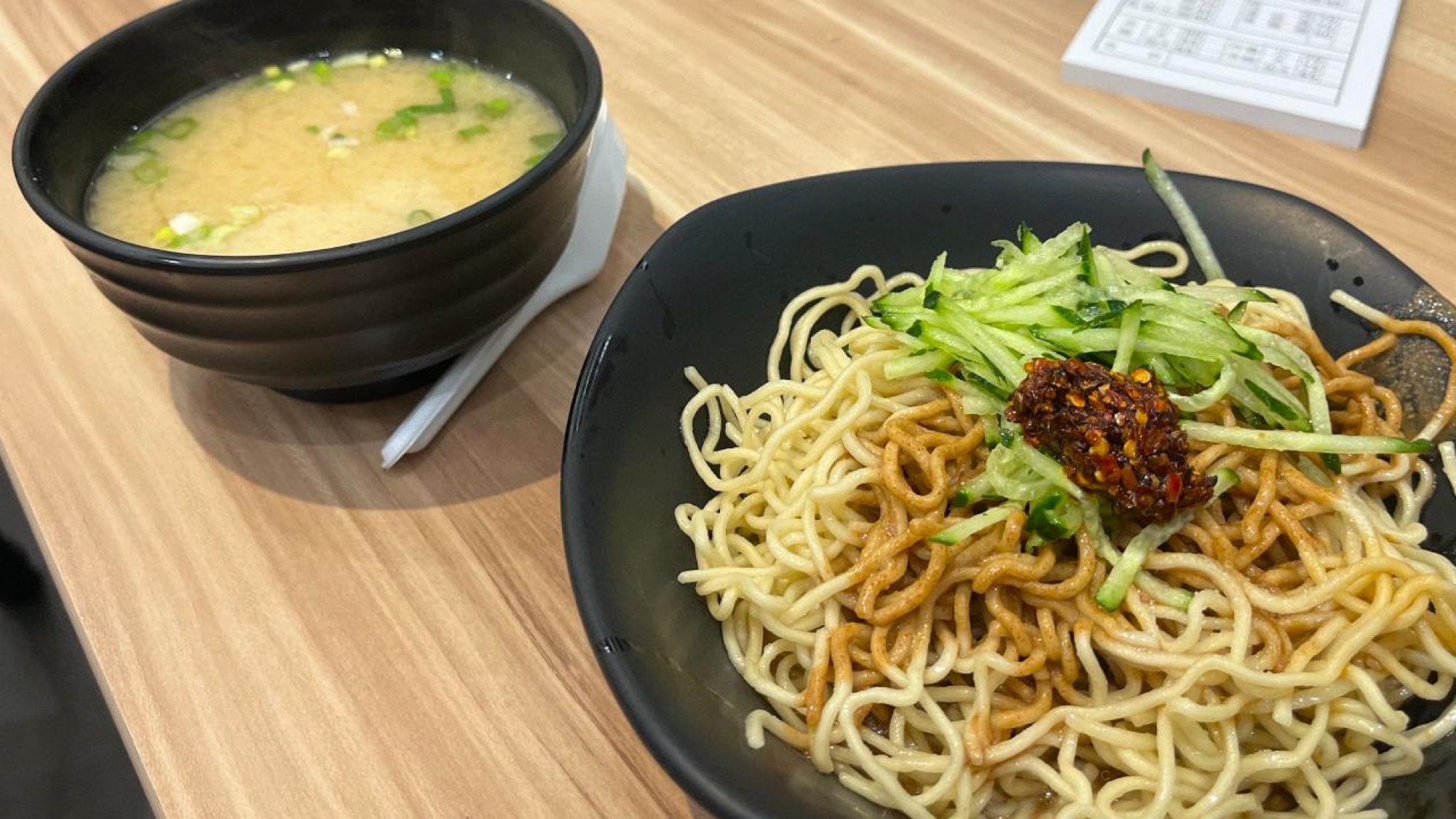 Cold noodles with a sesame sauce probably doesn't sound like the most appetising dinner on paper, but once I tried it I ended up going back four days running. Combined with some chilli crisp on top and a hot miso soup, it's the perfect snack at any time of day and particularly satisfying after a beer. If in Xinyi head to 'Zhi Xiang Chicken Rice & Cold Noodle' for a particularly good one.
