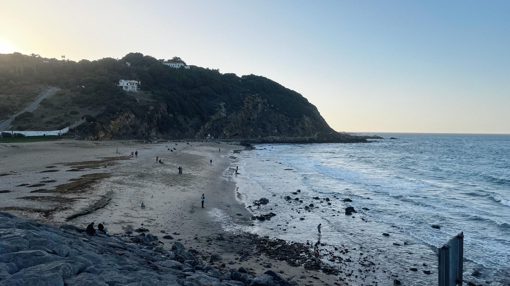 Merkala Beach is around an hour's walk from the city centre but provides a more secluded alternative to the more prominent Plage Municipale. If visiting, it's worth following the coastal path round to 'الحجرة الممسوخة' as it cuts into the rock face, which serves as home to a sizeable cat population living beside the shore.